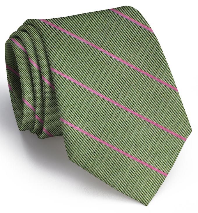 Sheffield Stripe: Tie - Olive