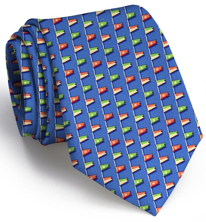 Classic Burgee: Tie - Mid-Blue