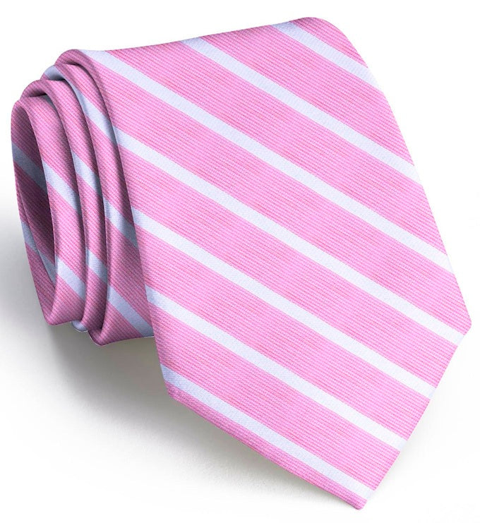 American Made Collared Greens Tie Pink/White Made in the USA