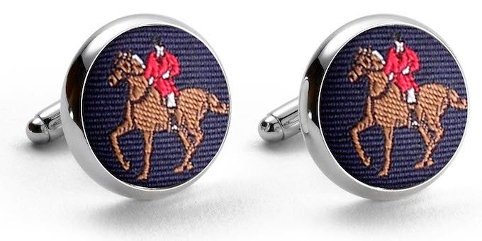 Fox Hunter: Pedigree Cufflinks Navy Cufflinks Silk