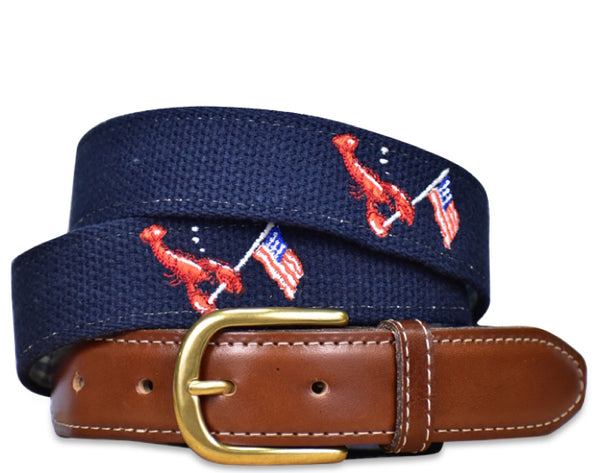 Patriotic Pinchers: Embroidered Belt - Navy – Collared Greens