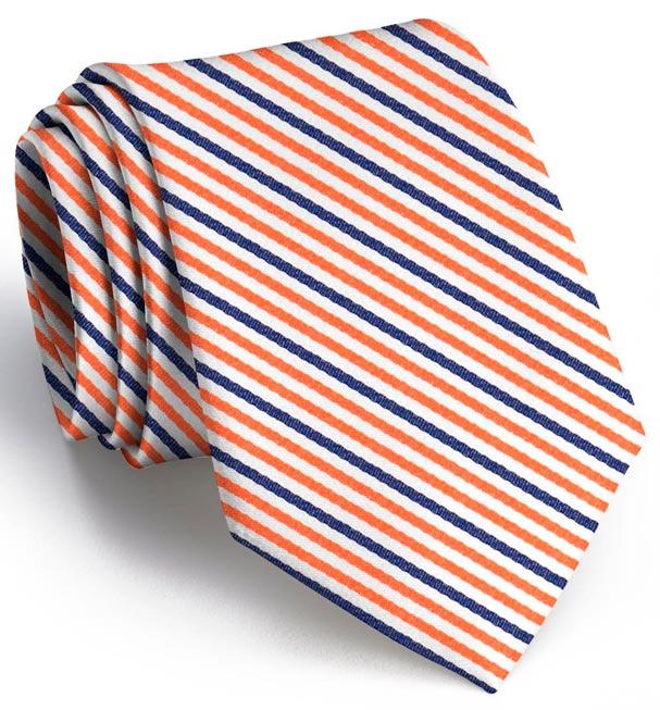 American Made Collared Greens Tie Orange/Navy Made in the USA