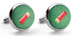 Shotgun Shells: Woven Silk Cuffllinks - Green