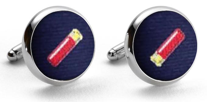 Shotgun Shells: Woven Silk Cuffllinks - Navy