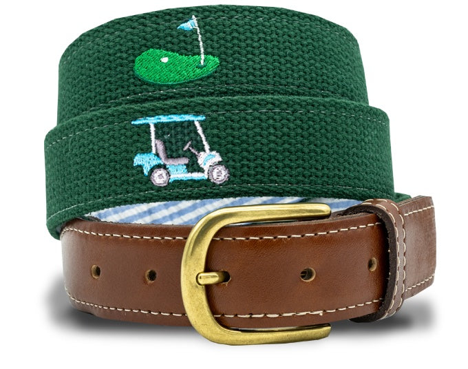 Sunday Drive: Embroidered Belt Augusta Green – Collared Greens