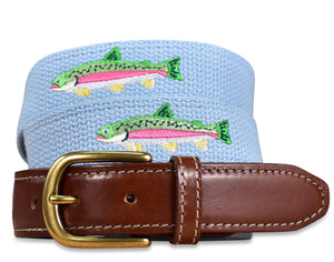 Over The Rainbow: Embroidered Belt - Light Blue