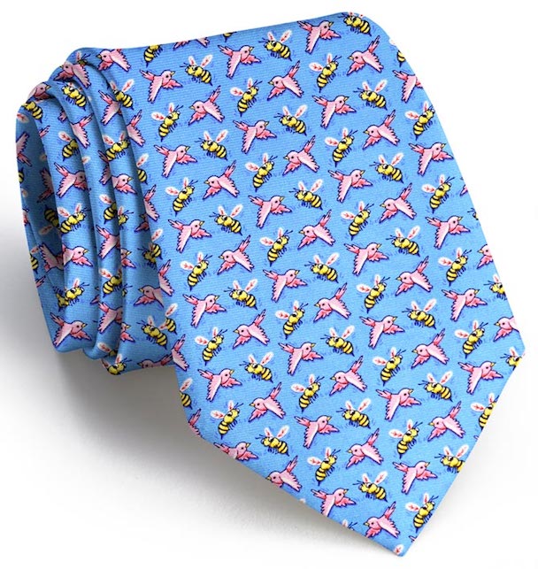 Birds and the Bees: Boys Tie - Light Blue