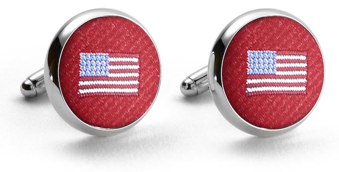 American Flag: Cufflinks - Red