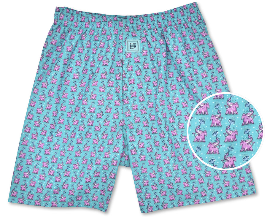 Pink Elephants: Boxers - Mint