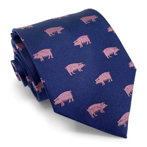 Pigs: Tie - Navy