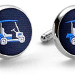 Load image into Gallery viewer, Golf Cart: Woven Silk Cufflinks - Navy
