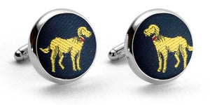 Doggone: Woven Silk Cufflinks - Navy