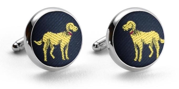 Doggone: Woven Silk Cufflinks - Navy