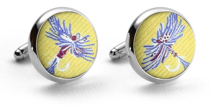 Royal Wulff: Woven Silk Cufflinks - Yellow