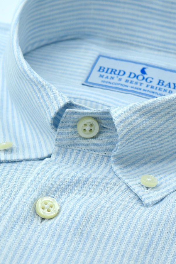 Royce: Linen/Cotton Blend Shirt - Blue