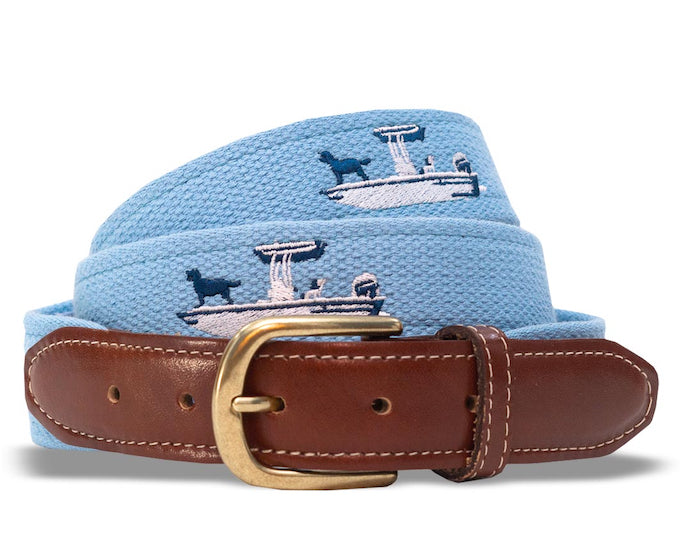 Skiff Dogs: Embroidered Belt - Light Blue