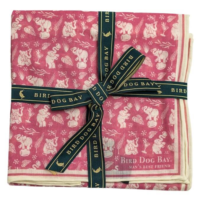 Pink Elephants: Cotton Pocket Square - Pink
