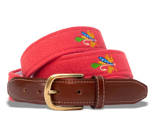 Pretty Fly: Embroidered Belt - Coral