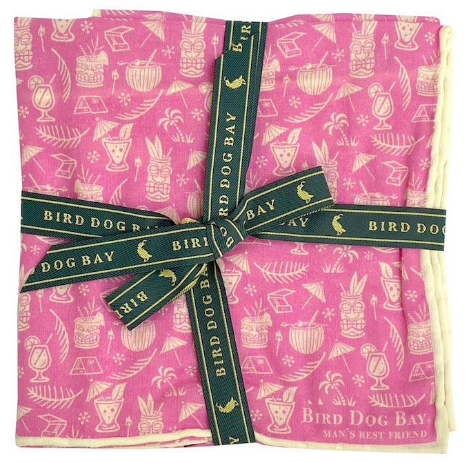 Tiki Happy Hour: Cotton Pocket Square - Fuchsia