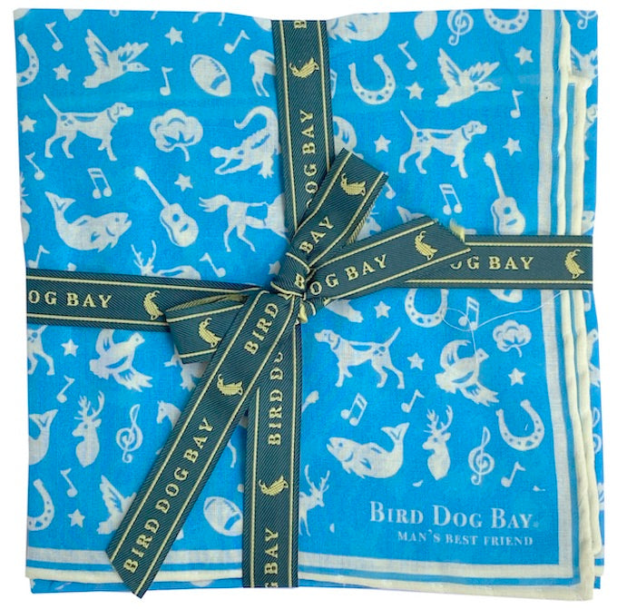 Southern Soirée: Cotton Pocket Square - Blue