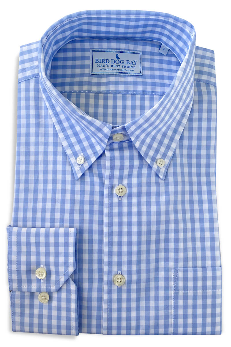 Mason: Woven Cotton Shirt - Blue/White