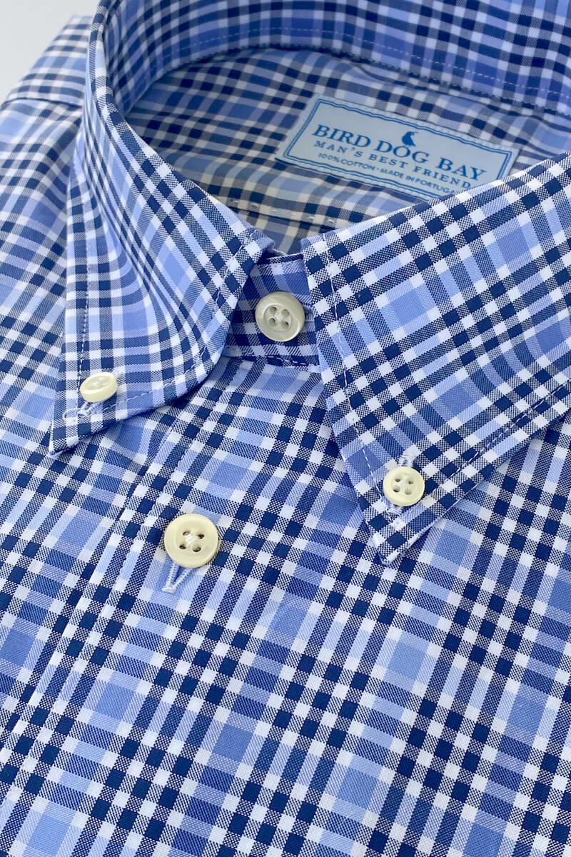 Turpin: Woven Cotton Shirt - Blues