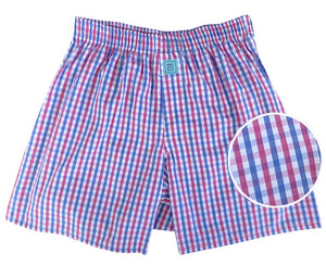 Gingham: Boxers - Fuchsia/Blue