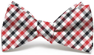 American Made Collared Greens Bow Tie Red/Black Made in the USA