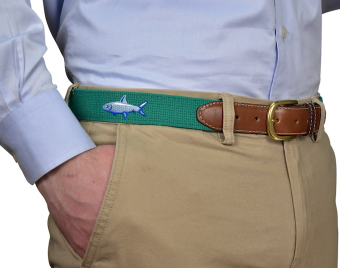 Skiff Dogs: Embroidered Belt - Coral