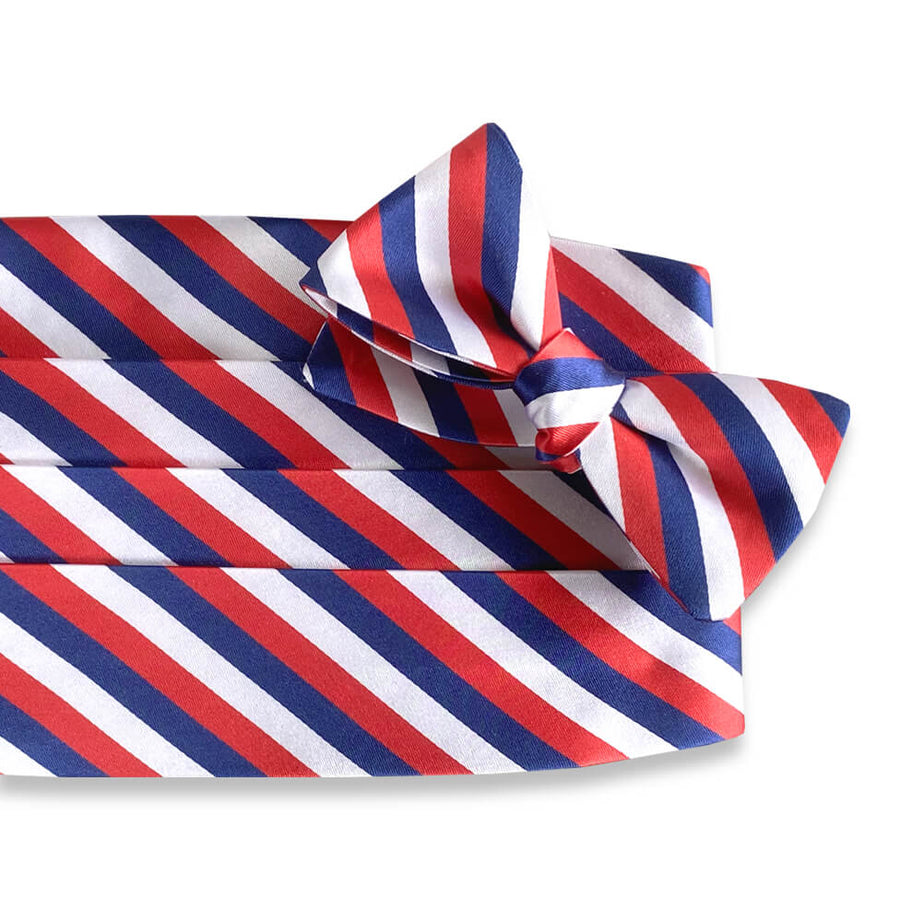 USA Stripes: Cummerbund Set - Red/White/Blue