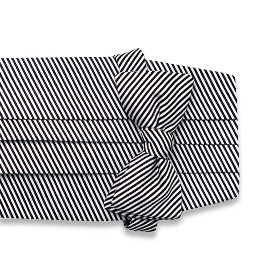 Signature Stripe: Cummerbund Set - Black