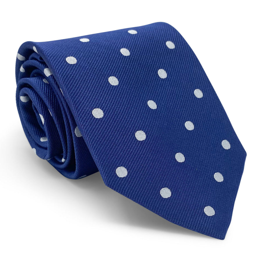 College Collection Dots: Tie - Navy/Silver