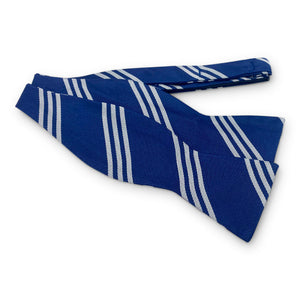 College Collection Stripes: Bow - Navy/Silver