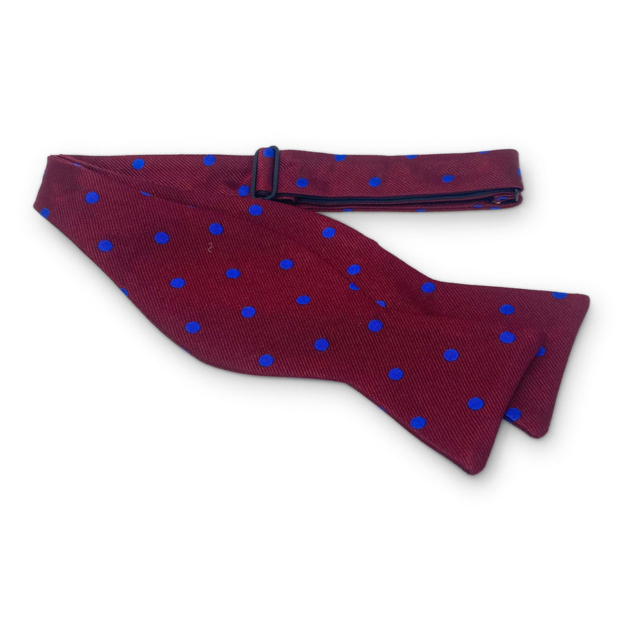 College Collection Dots: Bow - Dark Red/Blue