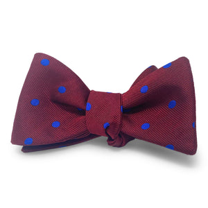 College Collection Dots: Bow - Dark Red/Blue