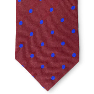 College Collection Dots: Tie - Marroon/Blue