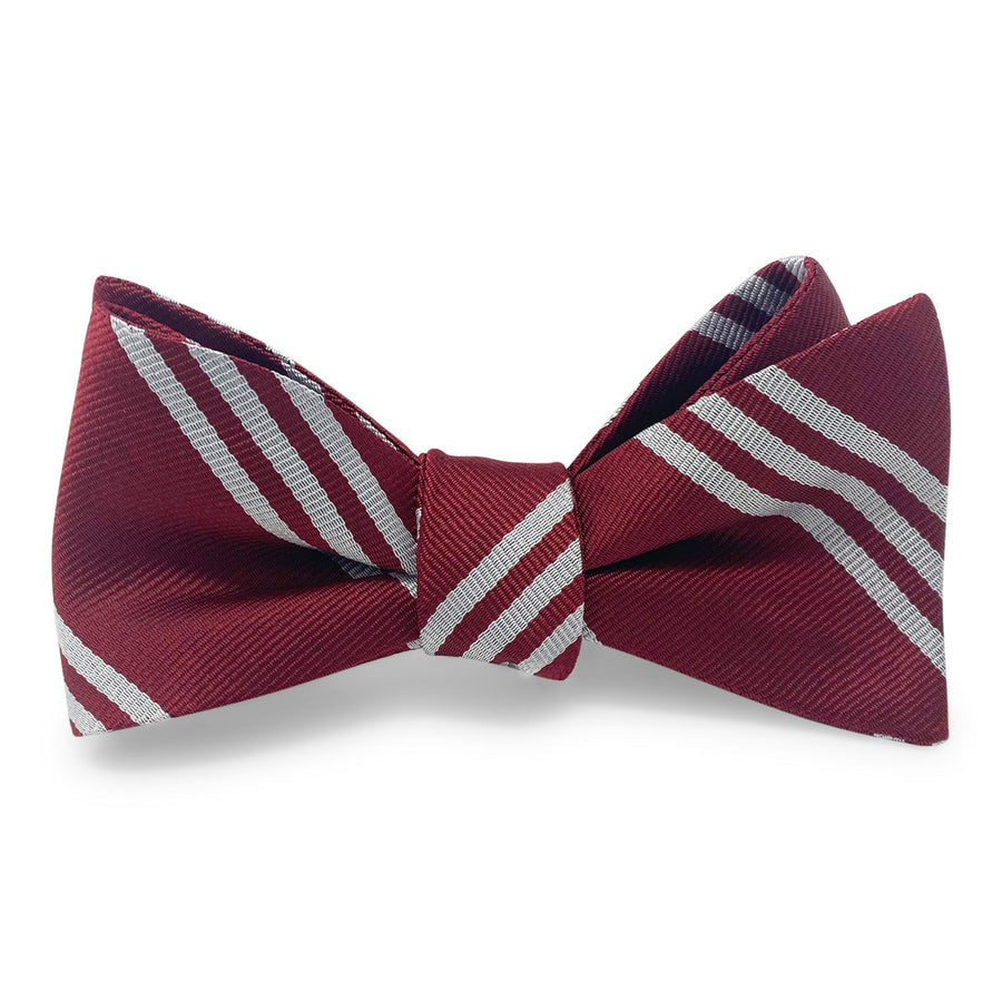 College Collection Stripes: Bow - Red/Silver