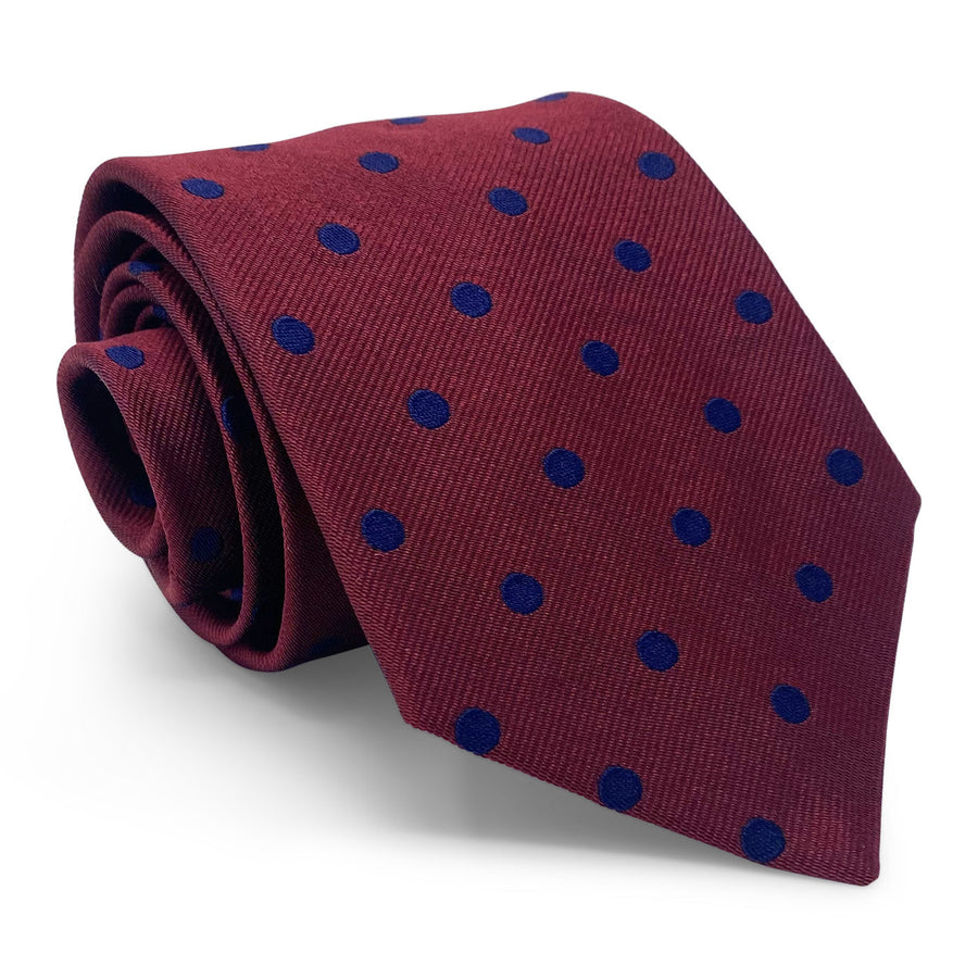 College Collection Dots: Tie - Maroon/Navy