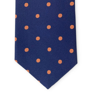 College Collection Dots: Tie - Navy/Orange