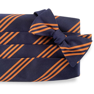 College Collection Stripes: Cummerbund Set - Navy/Orange