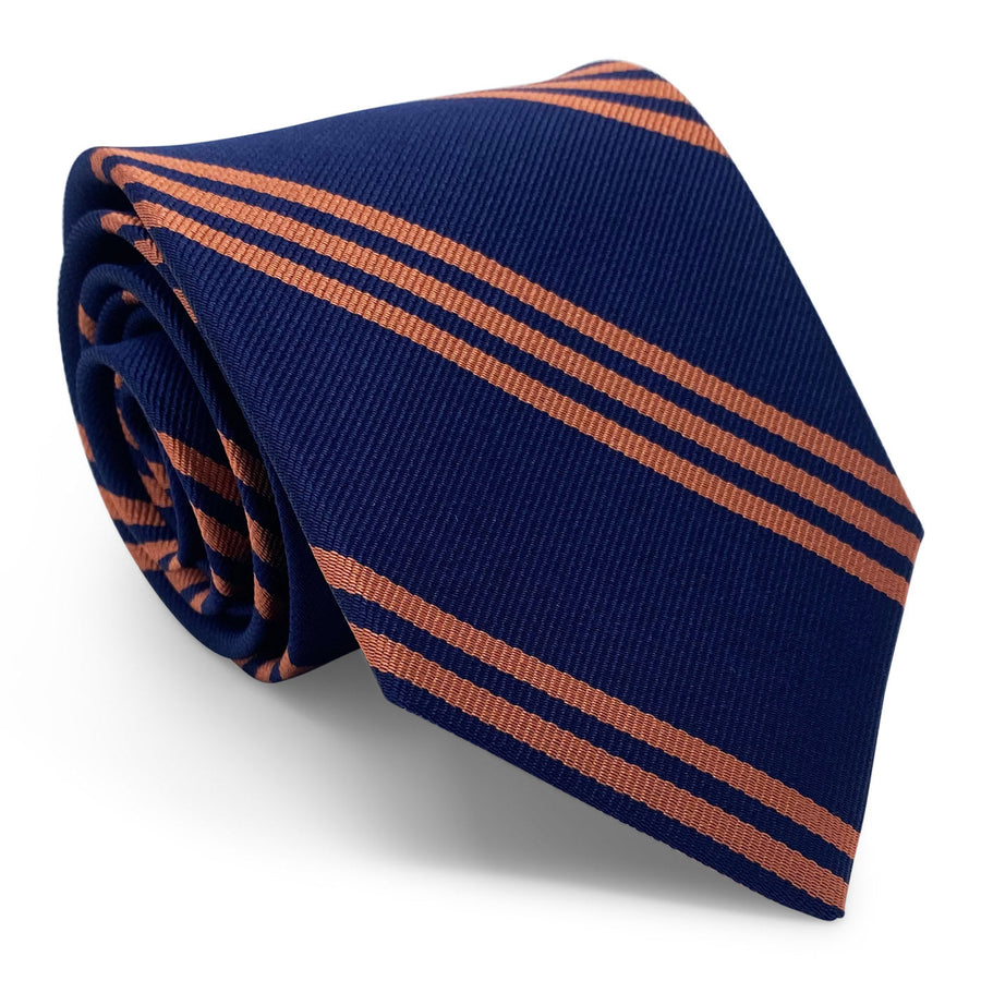 College Collection Stripes: Tie - Navy/Orange