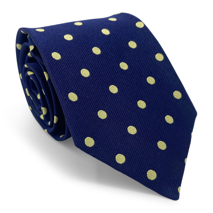 College Collection Dots: Tie - Navy/Gold