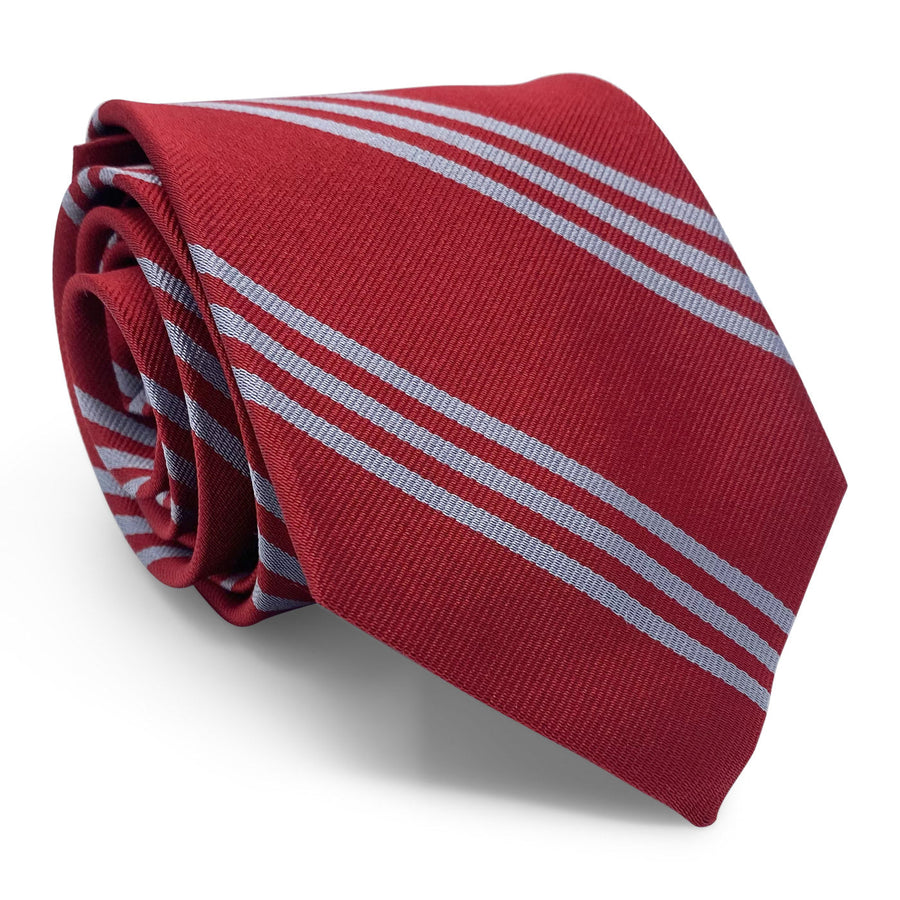 College Collection Stripes: Tie - Red/Gray
