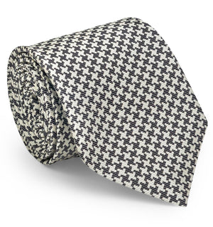 Gatsby Houndstooth: Tie - Black/White