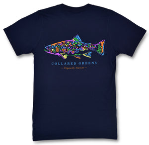 Rainbow Trout: Short Sleeve T-Shirt - Navy