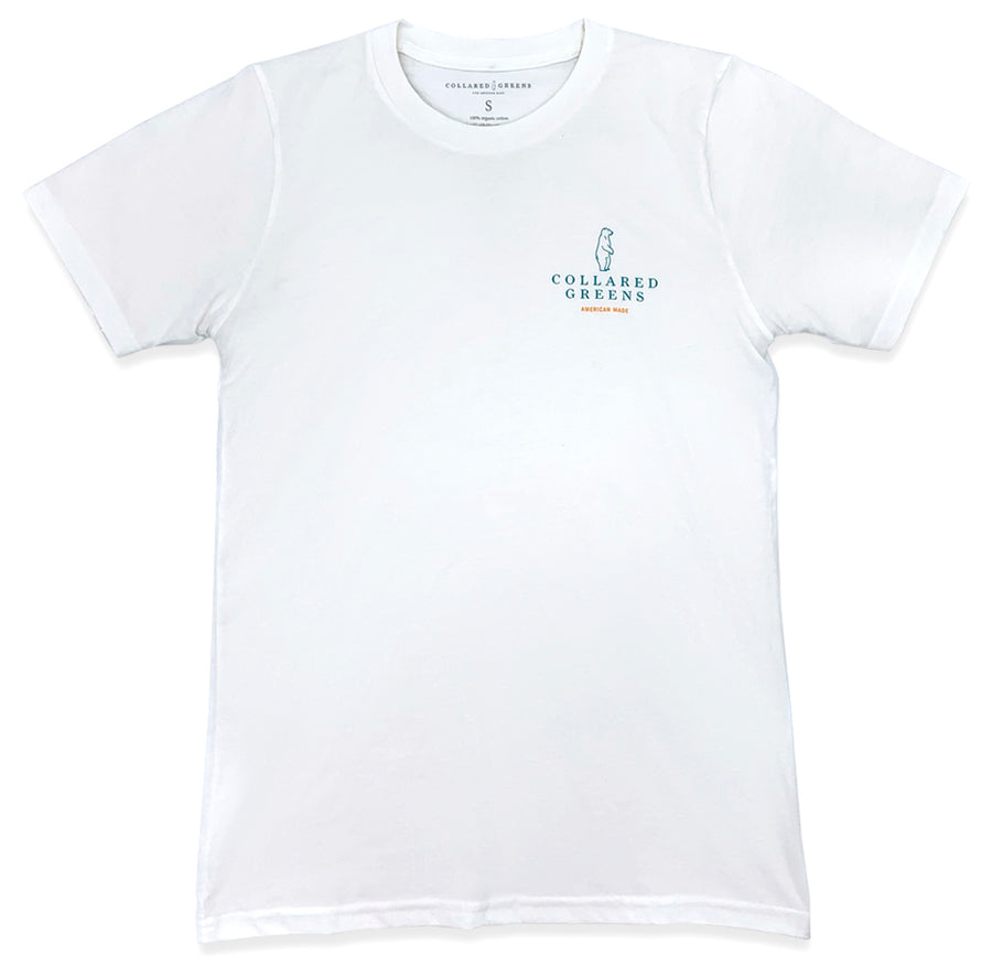 Deep Woods Angler: Short Sleeve T-Shirt - White