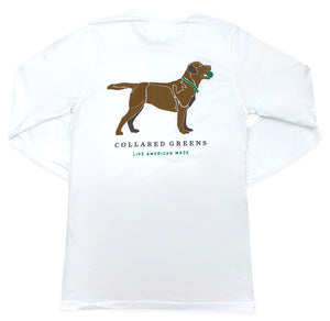 Good Boy: Long Sleeve T-Shirt - Chocolate Lab on White