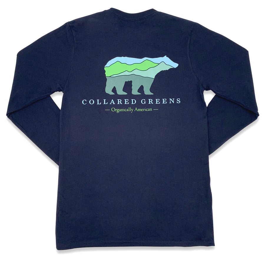 Mountain Bear: Long Sleeve T-Shirt - Navy