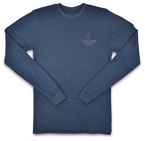 Southern Quail: Long Sleeve T-Shirt - Steel Blue