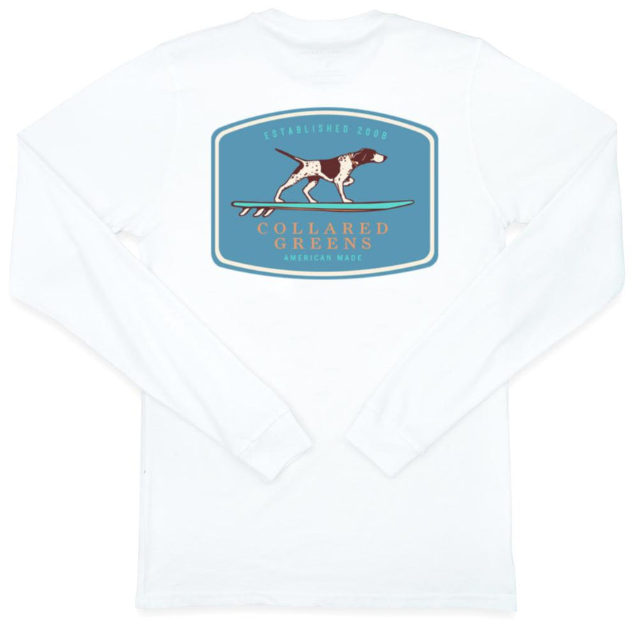 Pointer Surfer: Long Sleeve T-Shirt - White